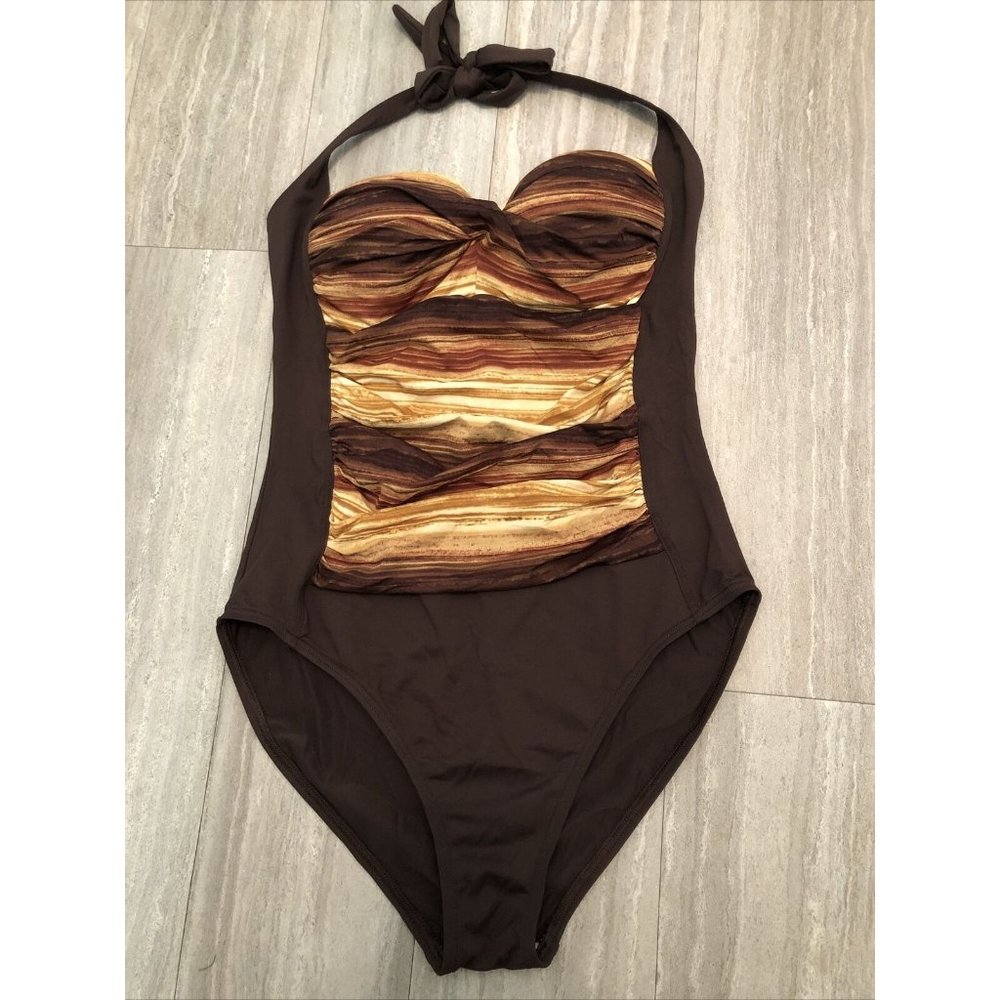 La Blanca One Piece Swimsuit Size 12 Halter Neck